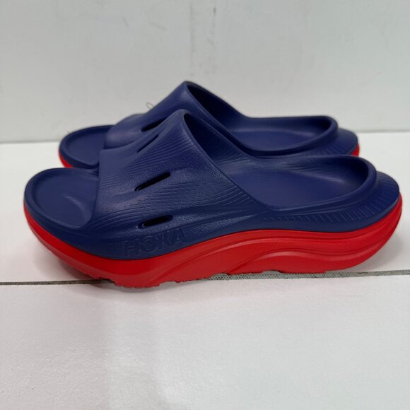 Hoka One One Ora Recovery Slide 3 - Bellwether Blue & Red Alert - US Women’s Siz - Picture 1 of 7